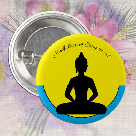 Mindheid in elke seconde/Meditatie en Yoga Ronde Button 3,2 Cm