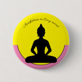 Mindheid in elke seconde/Meditatie en Yoga Ronde Button 5,7 Cm (Voorkant)