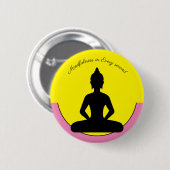 Mindheid in elke seconde/Meditatie en Yoga Ronde Button 5,7 Cm (Voorkant /achterkant)