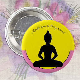 Mindheid in elke seconde/Meditatie en Yoga Ronde Button 5,7 Cm