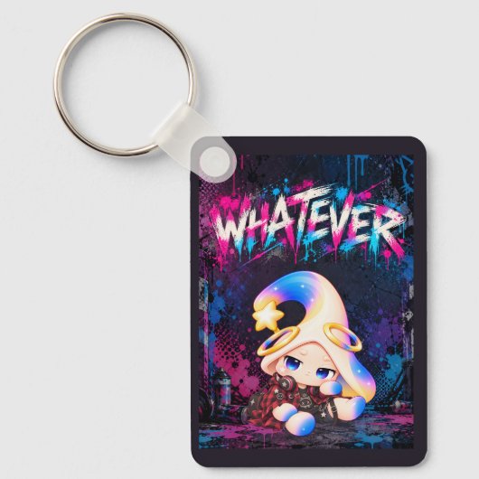 Mind's Companion "WHATEVER" Grunge Sleutelhanger (Voorkant)