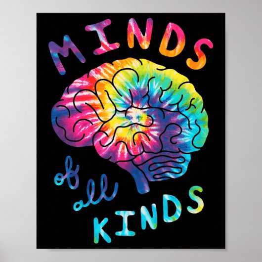 Minds Neurodiversity Tie Dye Autism A Poster (Voorkant)