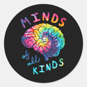 Minds Neurodiversity Tie Dye Autism A Ronde Sticker