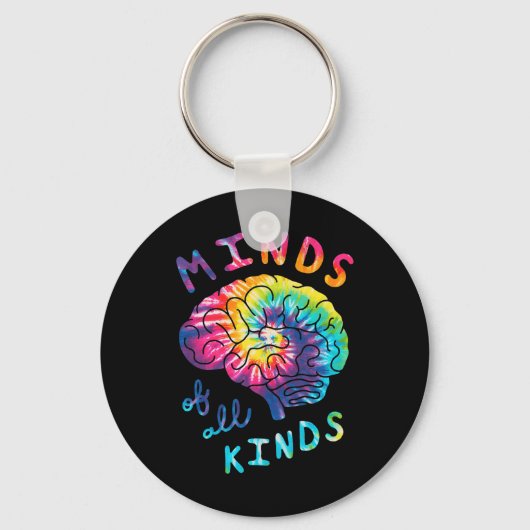 Minds Neurodiversity Tie Dye Autism A Sleutelhanger (Voorkant)