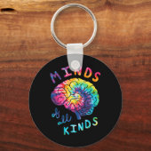 Minds Neurodiversity Tie Dye Autism A Sleutelhanger (Voorkant)