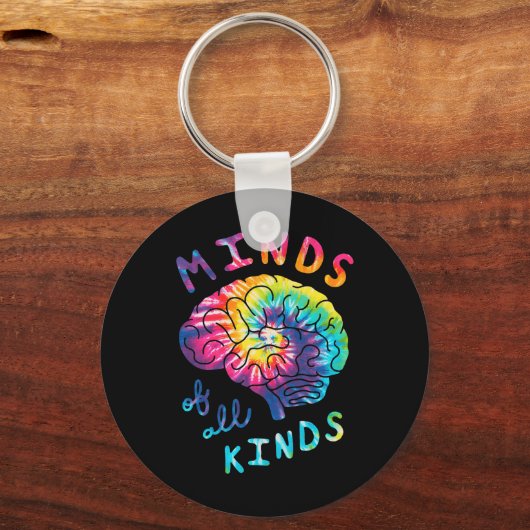 Minds Neurodiversity Tie Dye Autism A Sleutelhanger (Voorkant)