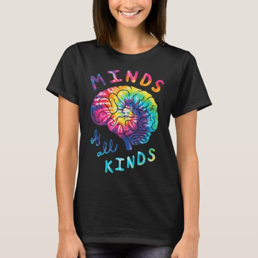 Minds Neurodiversity Tie Dye Autism A T-shirt (Voorkant)