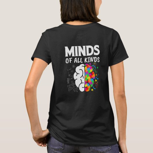 Minds of All Kind Neurodiversiteit Hersenen T-shirt (Achterkant)