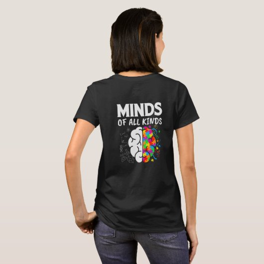Minds of All Kind Neurodiversiteit Hersenen T-shirt (Achterkant volledig)