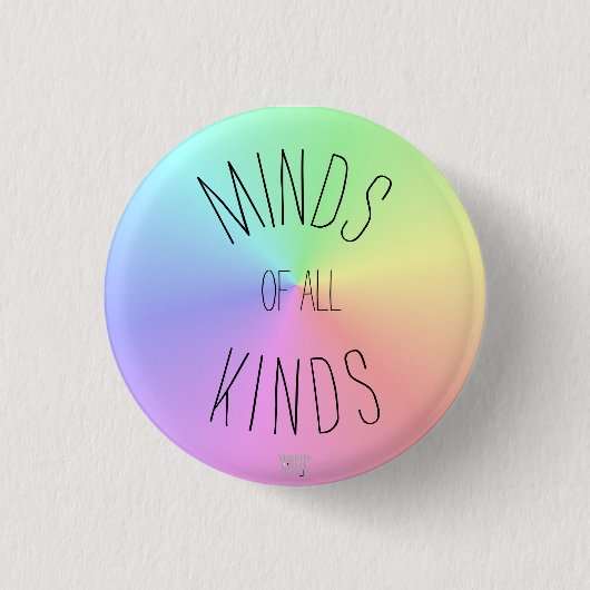 'Minds of all Kinds' Neurodiversity Acceptance Ronde Button 3,2 Cm (Voorkant)
