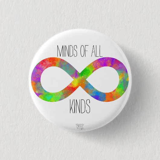 'Minds of all Kinds' Neurodiversity Autism/ADHD Ronde Button 3,2 Cm (Voorkant)
