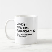 MINDS ZIJN ALS PARACHUTES.png Koffiemok (Links)
