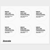 MINDS ZIJN ALS PARACHUTES.png Ronde Sticker (Vel)