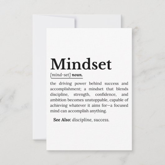 Mindset Definition Quote RSVP Kaartje (Voorkant)