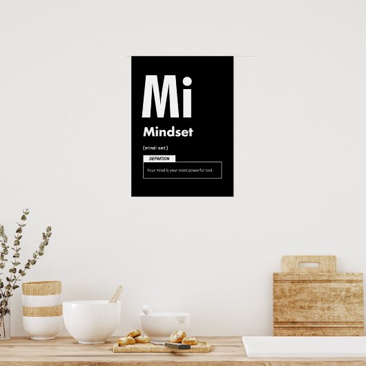 Mindset - element van succes - Motivatie Poster (Keuken)