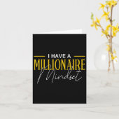 Mindset Ik heb een Millionaire Mindset Motivatie Kaart (Gele Bloem)