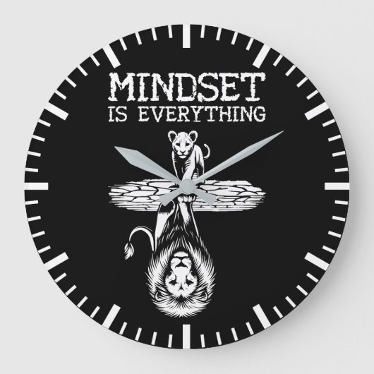 Mindset is alles, Cat Lion - Gym, Hustle Grote Klok (Voorkant)