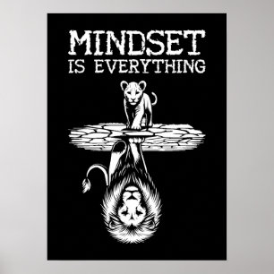 Mindset is alles, Cat Lion - Gym, Succes Poster