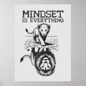 Mindset is alles, Cat Lion - Gym, Succes Poster (Voorkant)