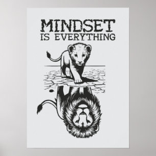 Mindset is alles, Cat Lion - Gym, Succes Poster