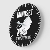 Mindset is alles - Cat Lion Motivatie Grote Klok (Hoek)