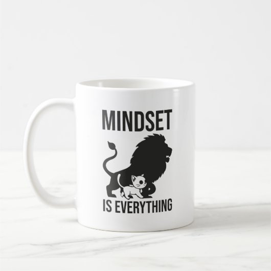Mindset is alles - Cat Lion Motivatie Koffiemok (Links)