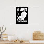 Mindset is alles - Cat Lion Motivatie Poster (Keuken)