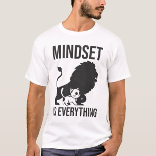 Mindset is alles - Cat Lion Motivatie T-shirt