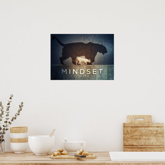 Mindset is alles - Cat Tiger Shadow Poster (Keuken)