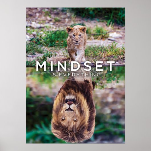 Mindset is alles, de reflectie van de ronddraaiend poster (Voorkant)
