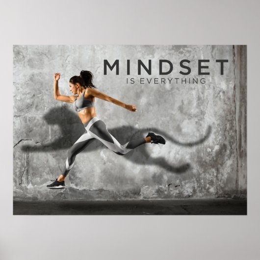 Mindset is alles - Fitness Girl aan het draaien Poster (Voorkant)