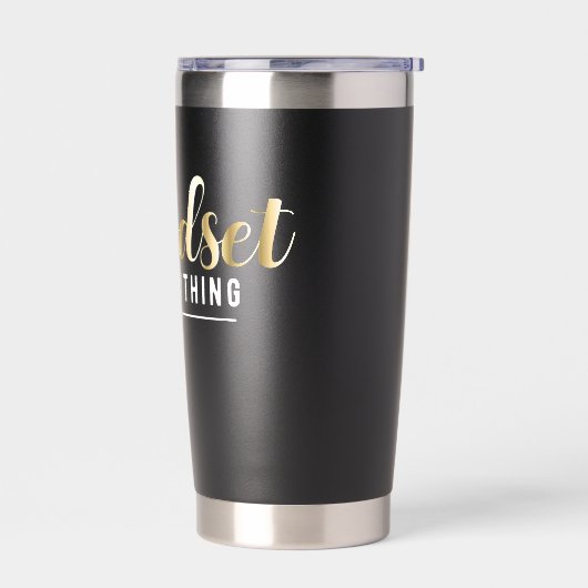 "Mindset is alles" Goud Inspirerend Quote Geïsoleerde Drinkbeker (Links)