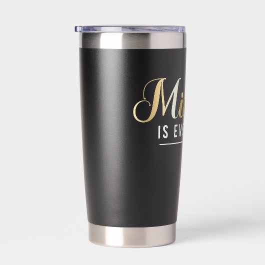 "Mindset is alles" Goud Inspirerend Quote Geïsoleerde Drinkbeker (Rechts)