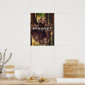 Mindset is alles - Grizzly Beer Motivatie Poster (Keuken)