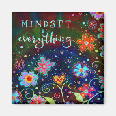 Mindset is Alles Inspirerend Bloemen Trendy Magneet (Voorkant)
