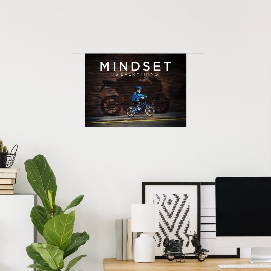 Mindset is alles - Kind motorfiets - geslaagd P Poster (Thuiskantoor)