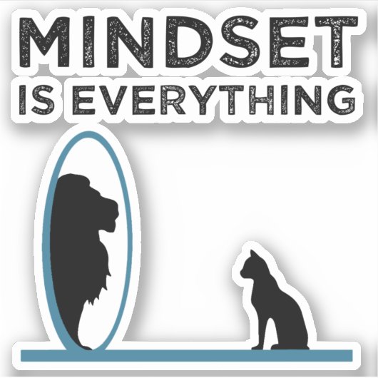 Mindset is alles Motivatie prijsopgave Sticker (Voorkant)