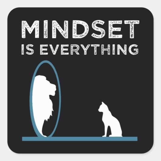 Mindset is alles Motivatie prijsopgave Vierkante Sticker (Voorkant)