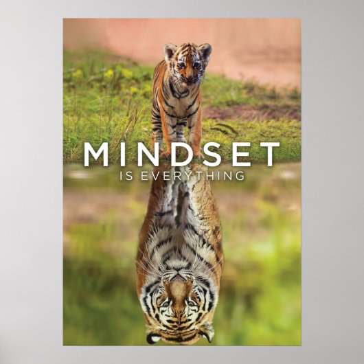 Mindset is alles - Tijger Hustle Motivatie Poster (Voorkant)