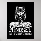Mindset is alles, Wolf - Gym, drukte, succes Poster (Voorkant)