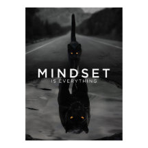Mindset is alles - zwart kattenpanter water