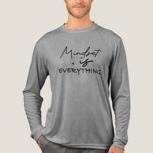 Mindset is Everything, Black Typography Design Tri-Blend Shirt (Voorkant volledig)