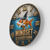 Mindset Is Everything Funny Goldfish Shark Fin Grote Klok (Hoek)