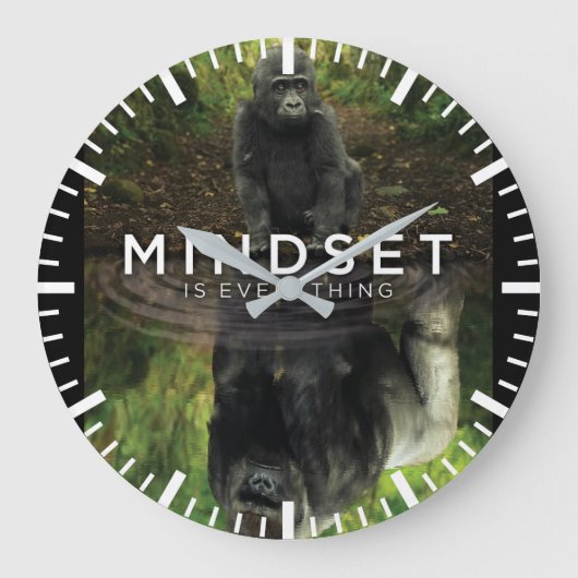 Mindset Is Everything - Gorilla Motivational Grote Klok (Voorkant)