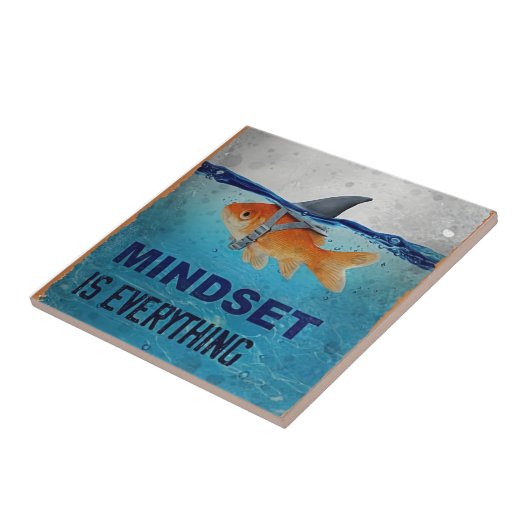 Mindset Is Everything Motivational Goldfish  Tegeltje (Zijkant)