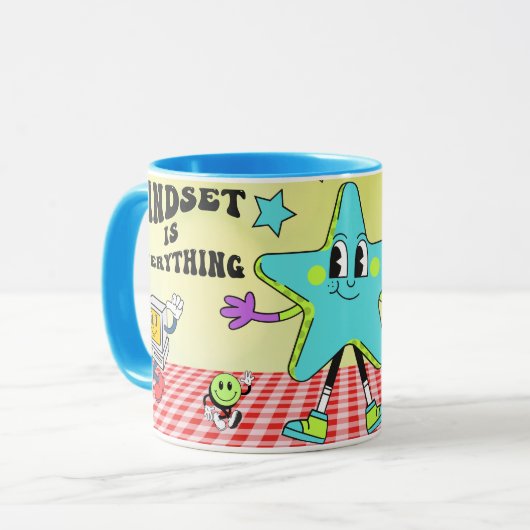 mindset is everything Retro Smile  Mok (Voorkant links)