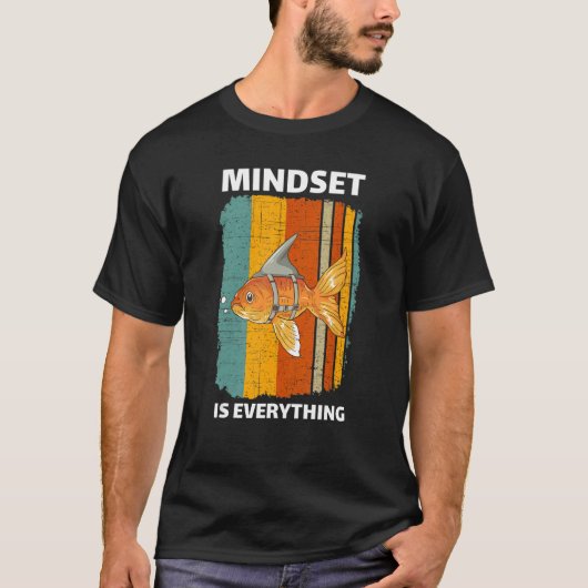 Mindset Motivational Quote Cute Goldfish Shark Fin T-shirt (Voorkant)
