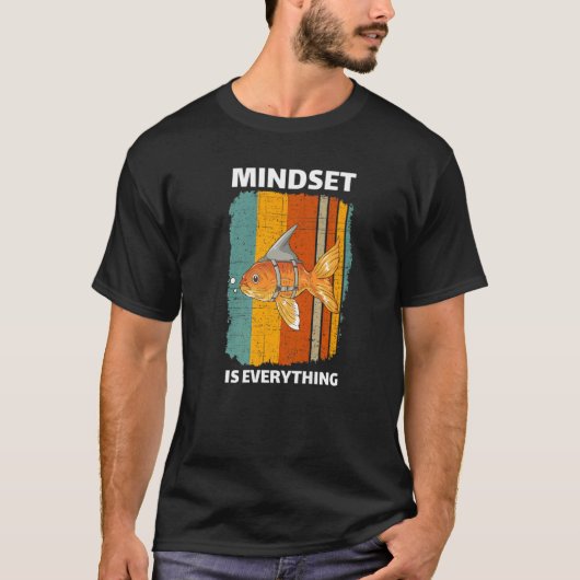 Mindset Motivational Quote Cute Goldfish Shark Fin T-shirt (Voorkant)