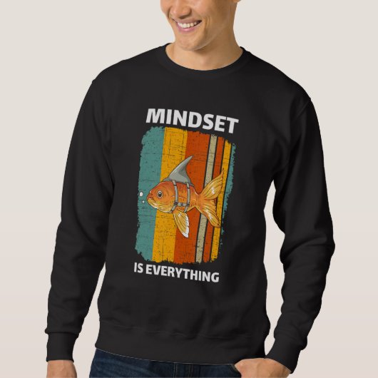 Mindset Motivational Quote Cute Goldfish Shark Fin Trui (Voorkant)