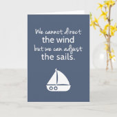 Mindset Nautische Zeilboot Motivatie Quote Kaart (Gele Bloem)